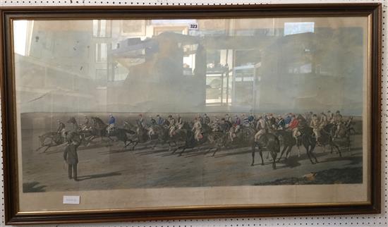 Large coloured racing print